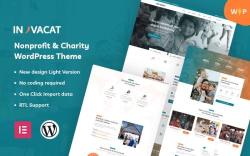 Invacat - Nonprofit & Charity Responsive WordPress theme free